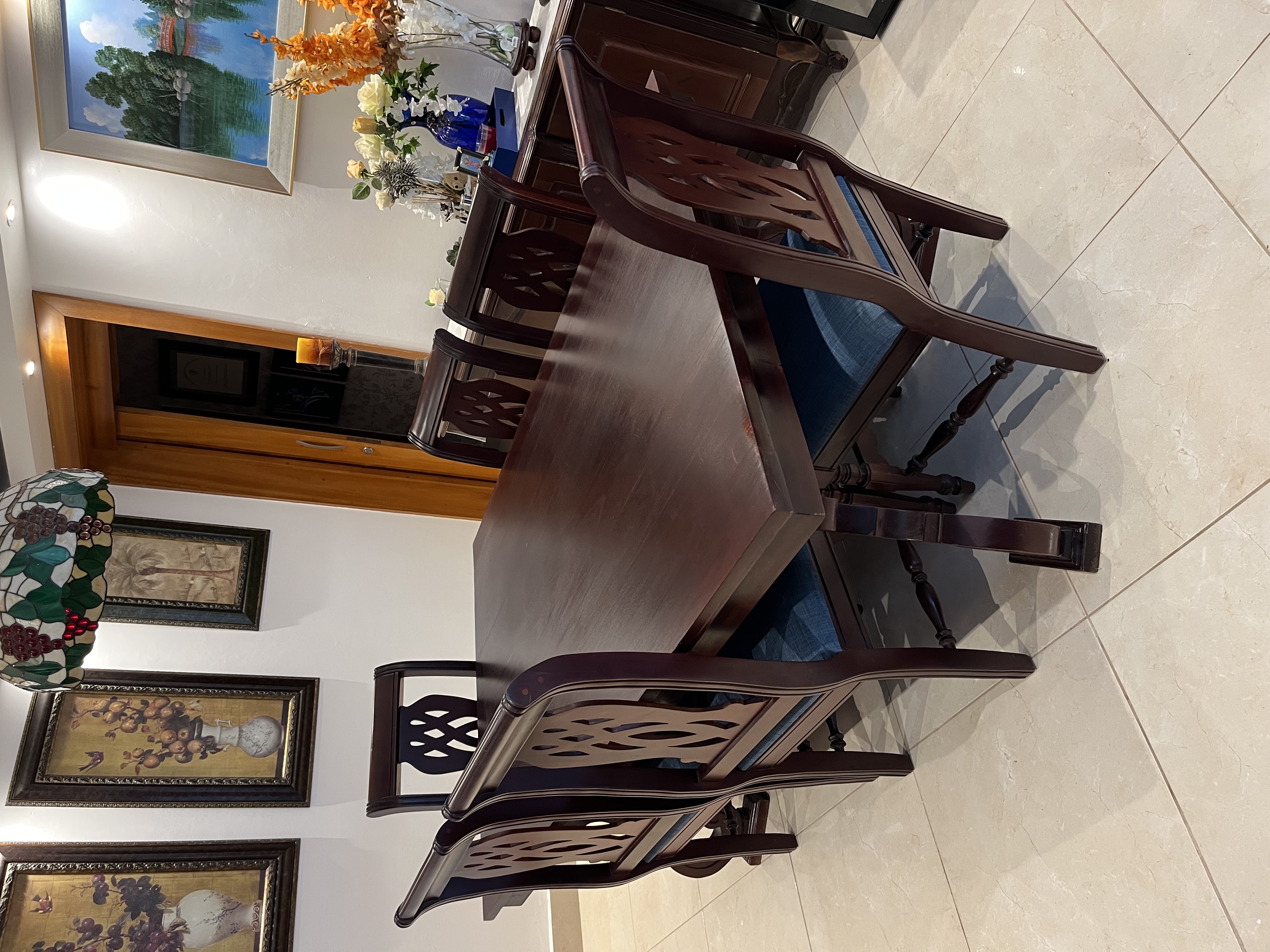 muebles y colchones - venta juego comedor caoba 6 sillas 1