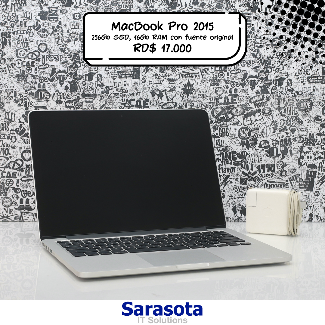 computadoras y laptops - Apple Macbook Pro 2015 256Gb SSD y 16Gb RAM de 13"