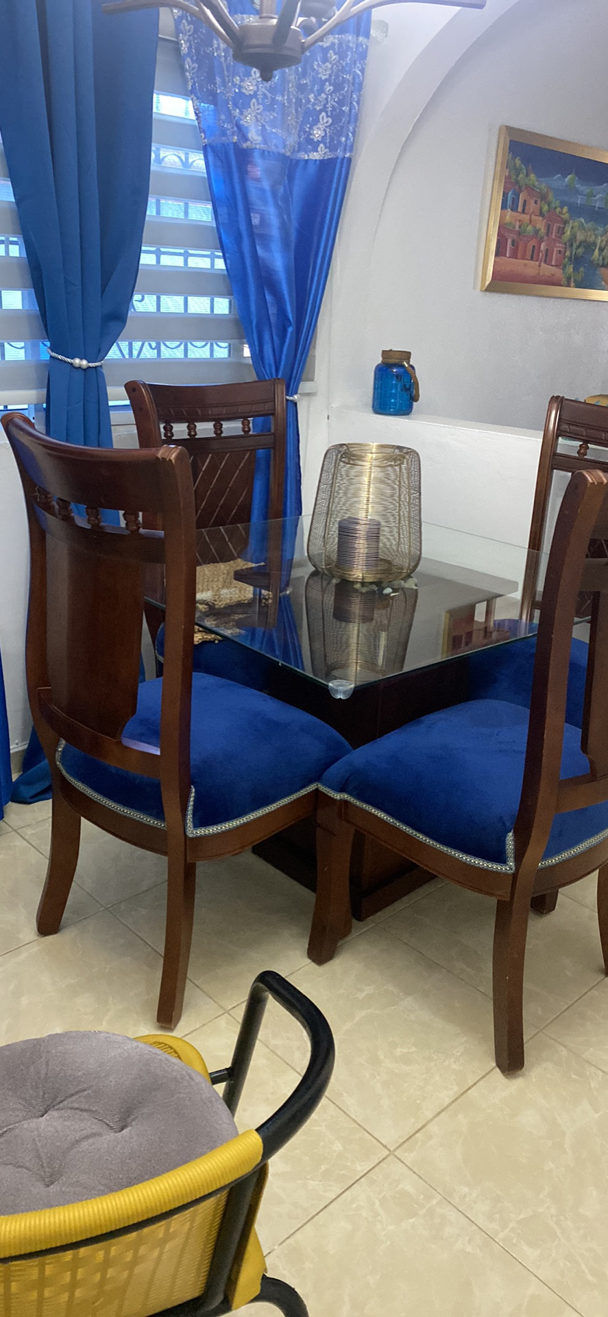 muebles y colchones - juego de comedor 4 silla caoba  2