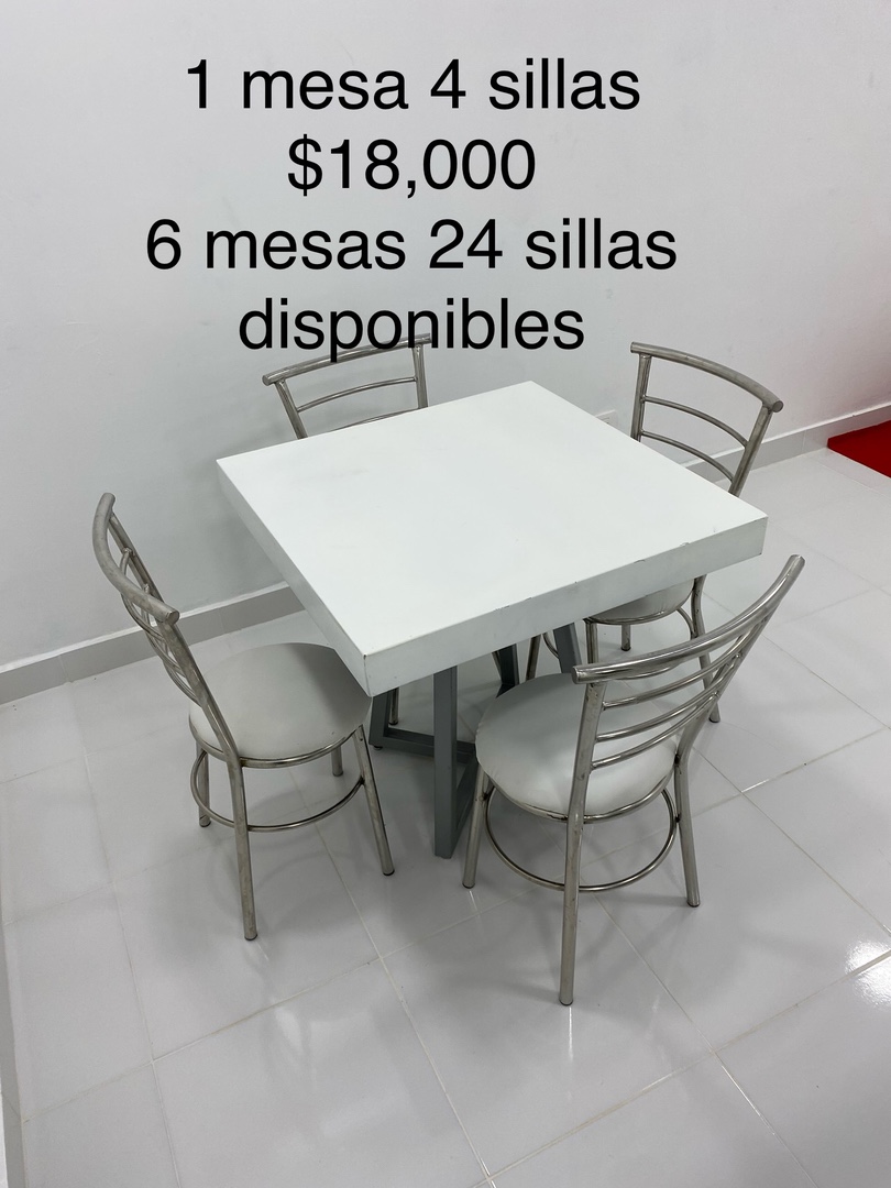 cocina - Sillas y mesas para restaurante o bar en acero inoxidable hay 6 mesas 24 sillas  0