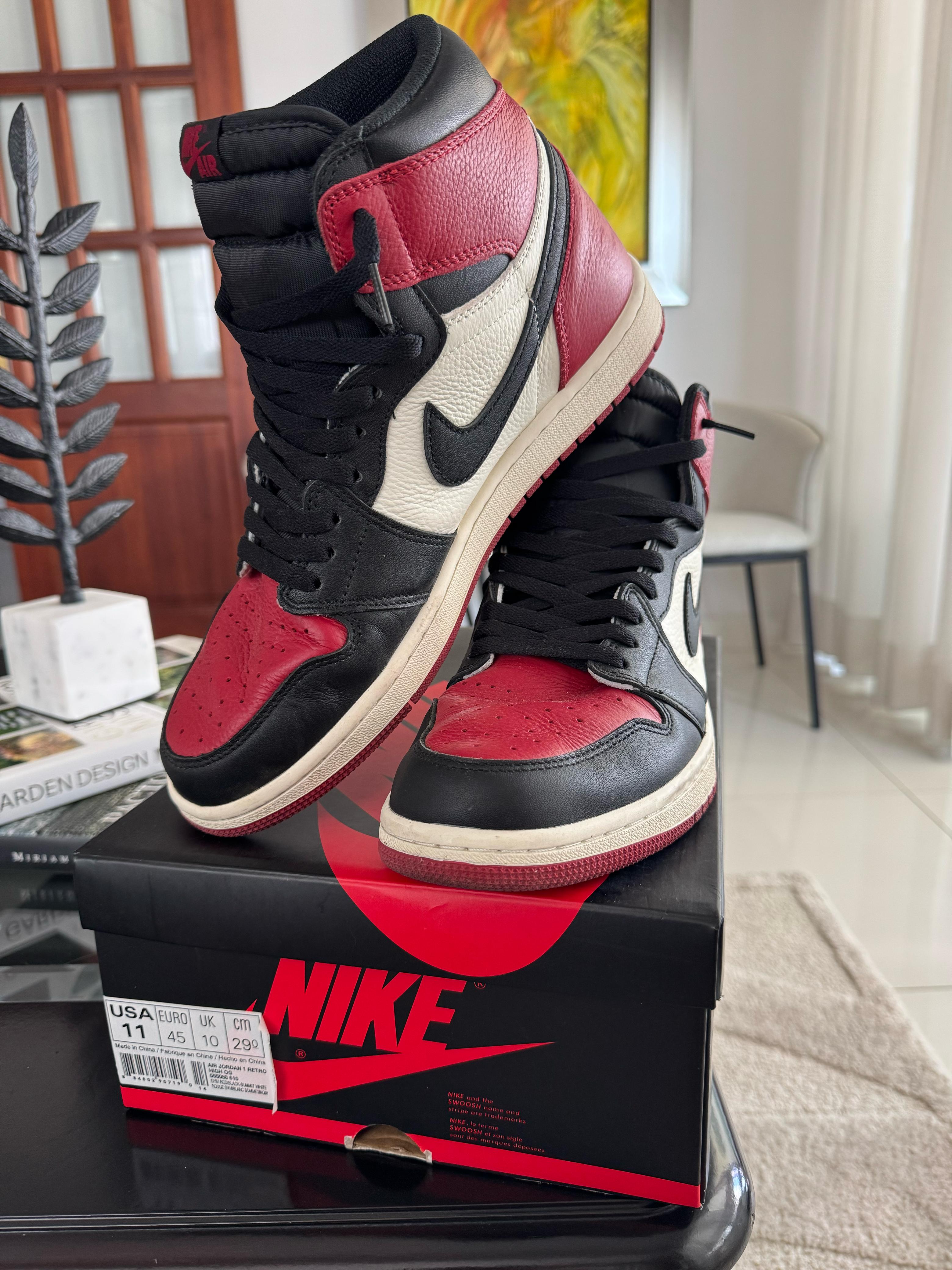 zapatos para hombre - JORDAN 1 BLACK TOE SIZE 11, COMO NUEVO CON CAJA