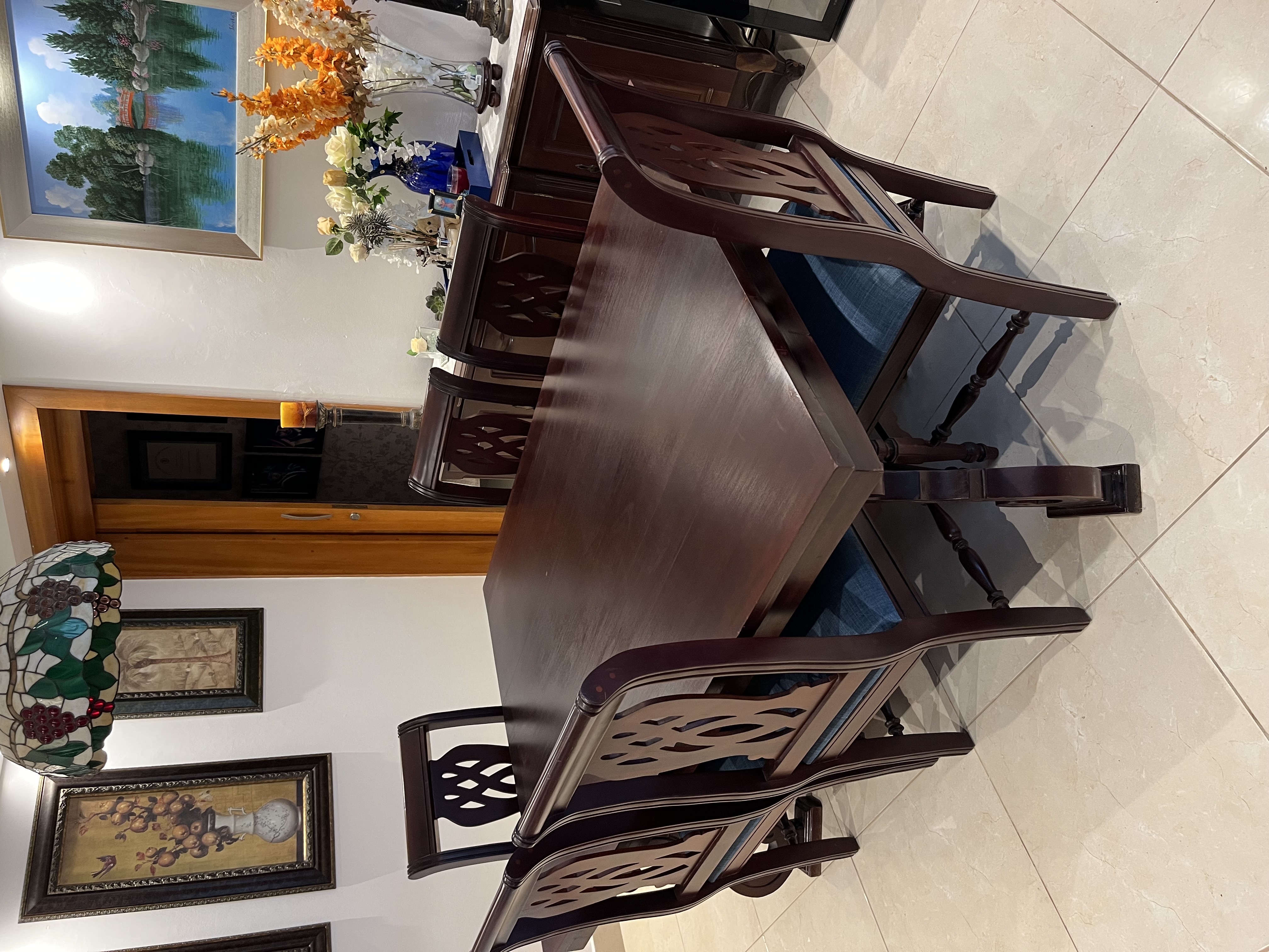 muebles y colchones - venta juego comedor caoba 6 sillas 2