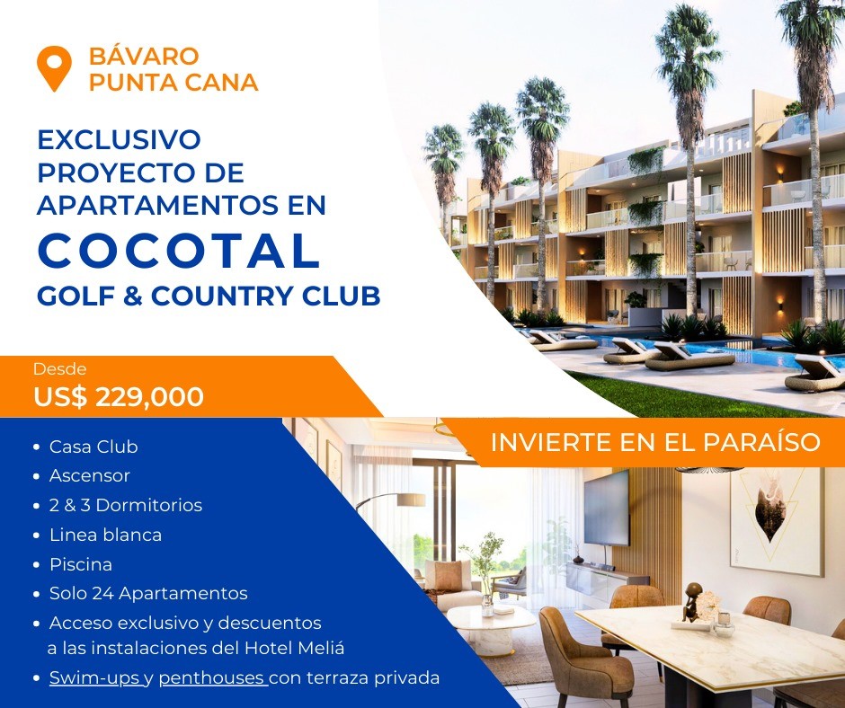 apartamentos - Les presentamos un nuevo proyecto de apartamentos de 2 y en COCOTAL PUNTA CANA 