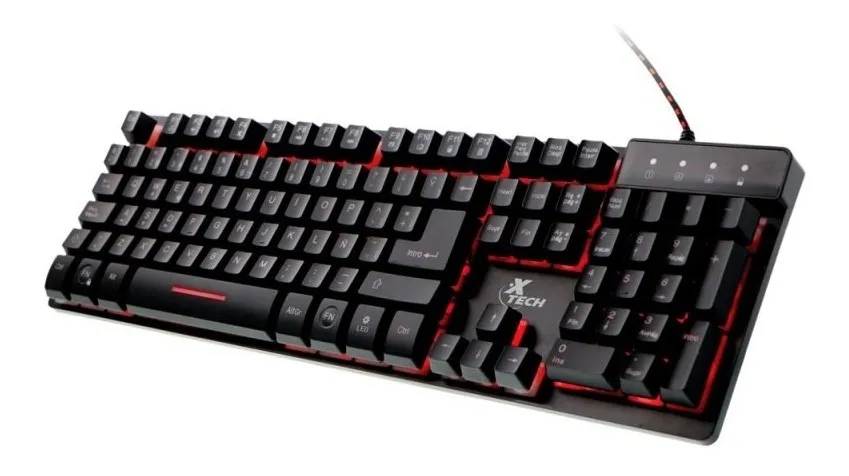 computadoras y laptops - TECLADO GAMER XTECH XTK-520S, USB, ESPAÑOL, MULTIMEDIA, LUZ DE FONDO 3 COLORES 2