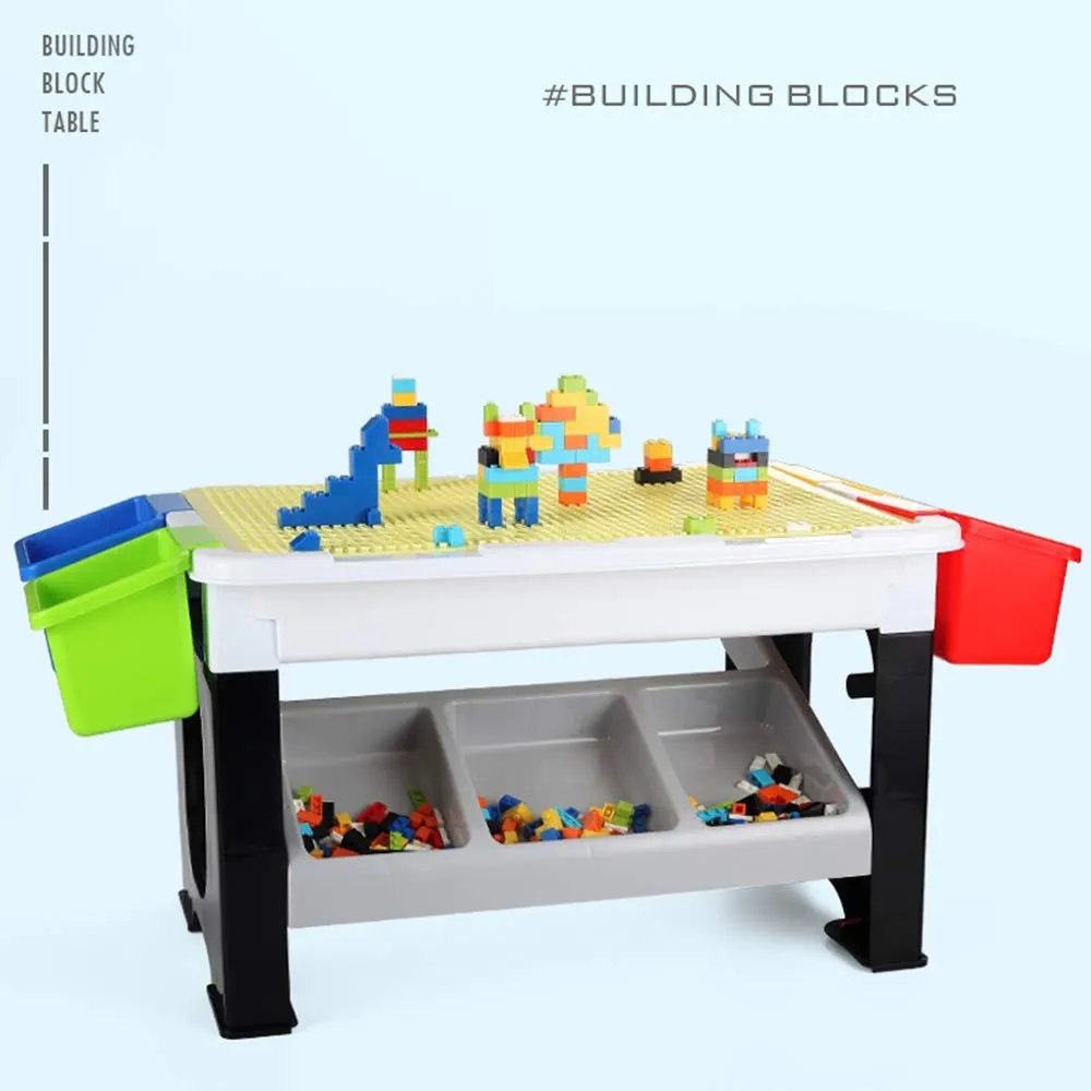 juguetes - Mesa Multifuncional de juegos para niños, mesa de Bloques Legos  7