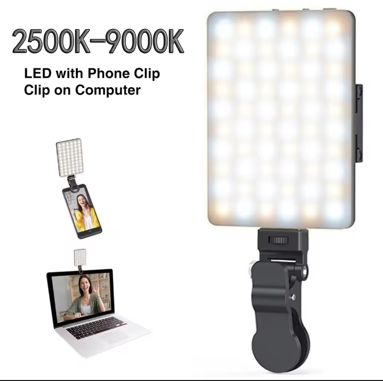 accesorios para electronica - Luz LED para Selfie de 2500K-9000K, iluminación RGB para fotografía, teléfono  2