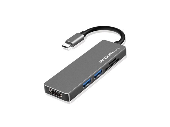 computadoras y laptops - HUB USB ARGOM TYPE C, 5 EN 1, 1X HDMI 4K, 1X PUERTO SD, 1X MICRO SD, 1X USB 3.0, 0