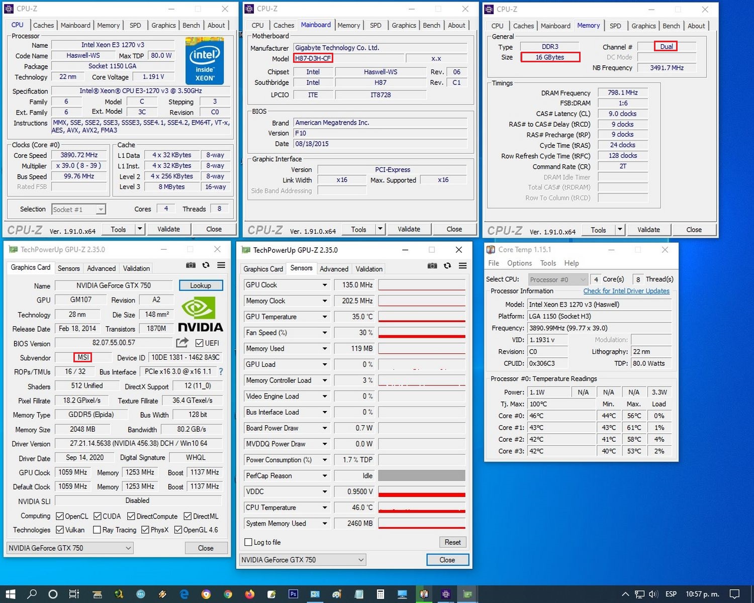 computadoras y laptops - Procesador Intel Xeon E3-1270 v3 Socket 1150 3.50G 5