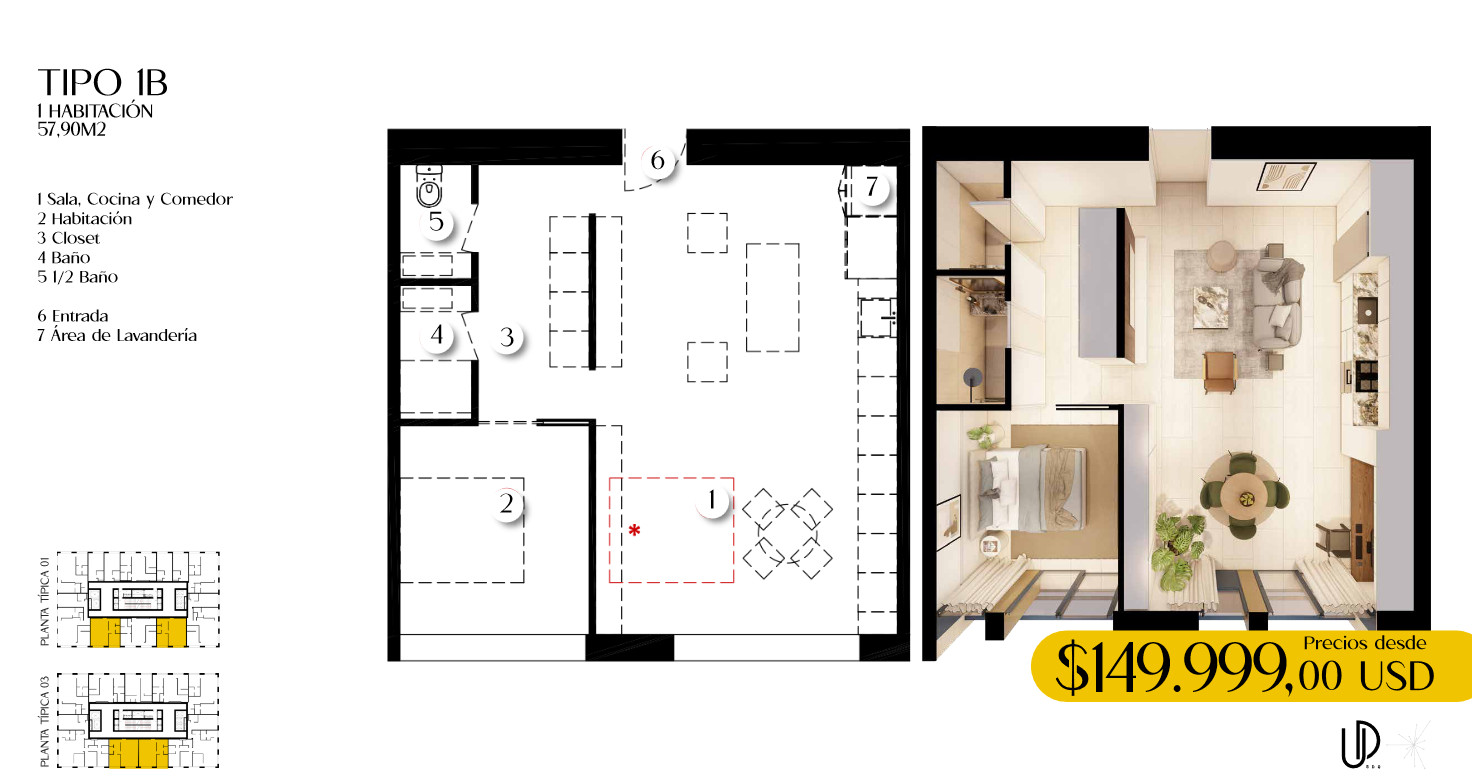 apartamentos - Apartamentos 1Hab Listos Final 2028 Ideal P/Inversion e Vivir c/Comodas Cuotas  8