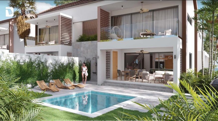 casas - Proyecto en venta Punta Cana #24-494 tres Hab. jardin privado, piscina, aires A. 3