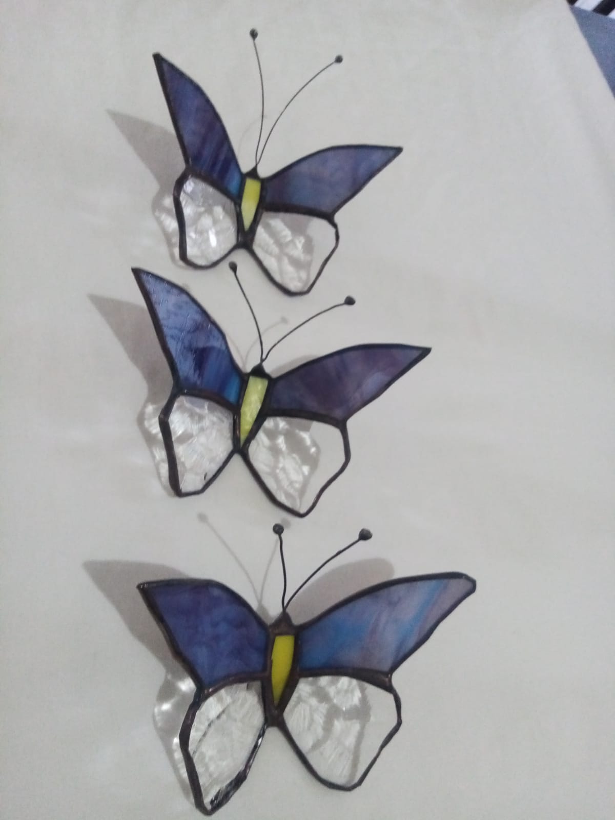 arte y antigüedades - Mariposas en vitral 1