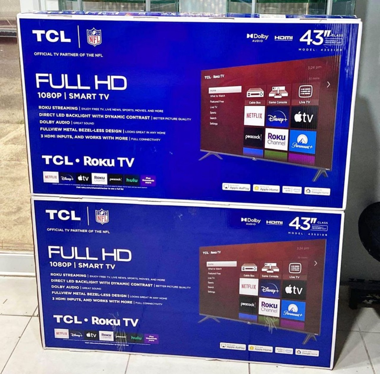 tv - TCL SMART TV DE 43 ROKU 4K CAJA AZUL 2024  0