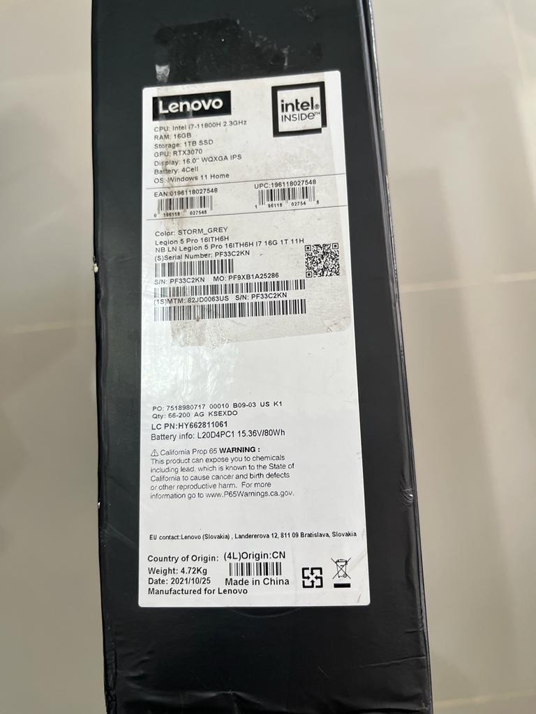 celulares y tabletas - Lenovo Legion 5 Pro 16gb RAM 1TB RTX 3070 3