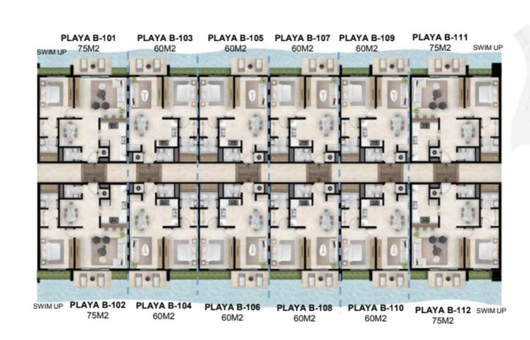apartamentos - Proyecto en venta Punta Cana #24-856 un dormitorio, un baño, un puesto, áreas S
 9