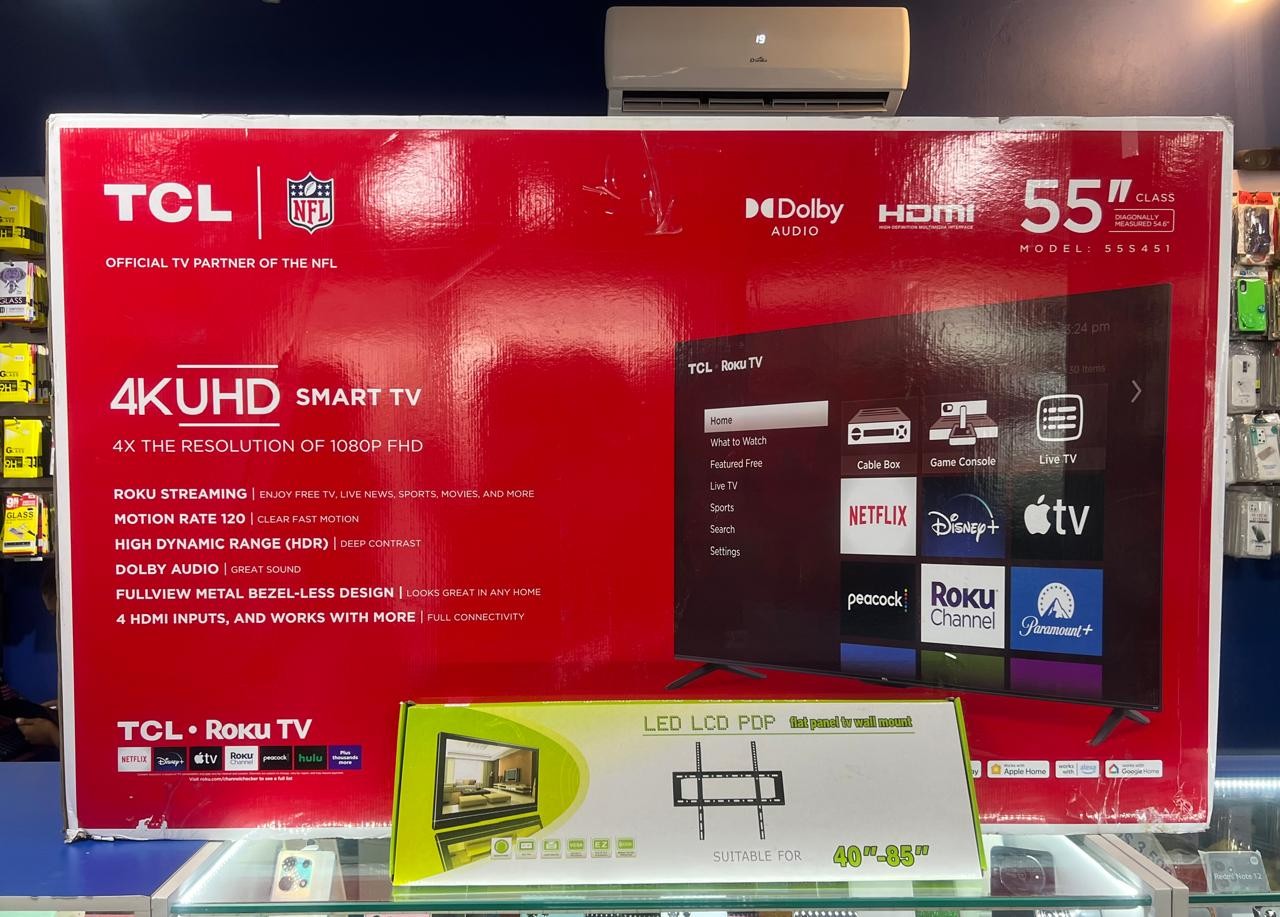 tv - SMART TV TCL DE 55 PULGADAS ROKU 4K 2024 NUEVAS #NUEVAS
 0