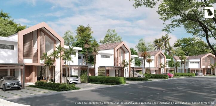 casas - Proyecto en venta Punta Cana #24-494 tres Hab. jardin privado, piscina, aires A. 5