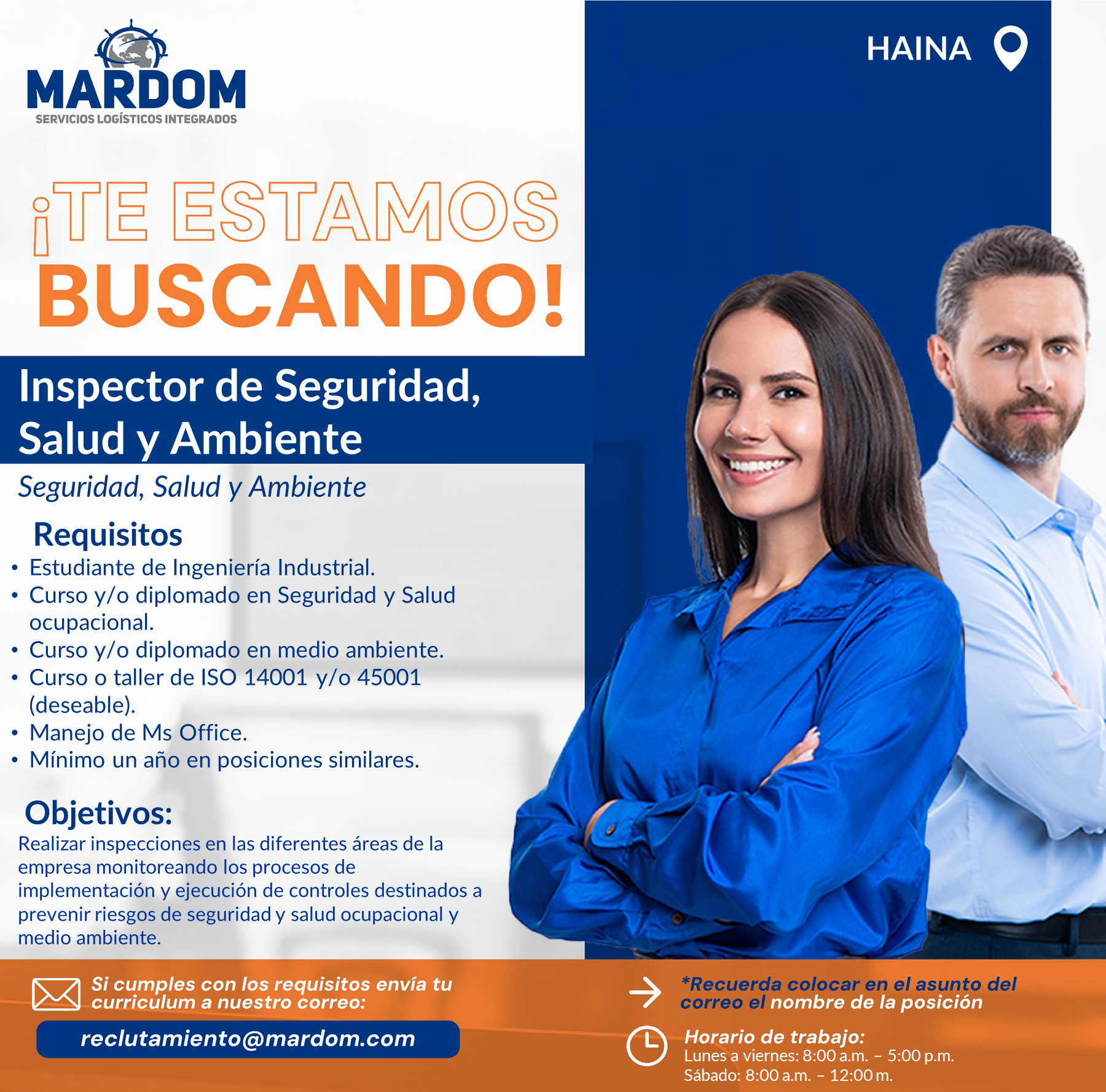 empleos disponibles - Inspector de Seguridad, Salud y Ambiente