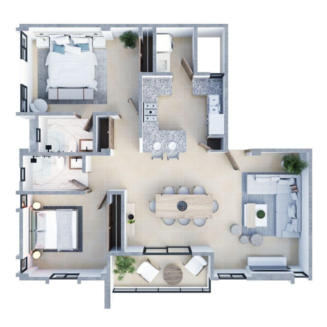 apartamentos - Apartamentos de 2 habitaciones con línea blanca incluída 7