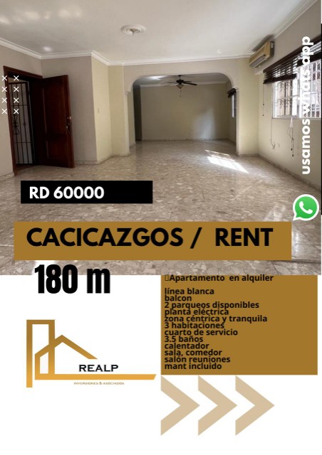 apartamentos - Apartamento Cacicazgos 3hab línea blanca 0