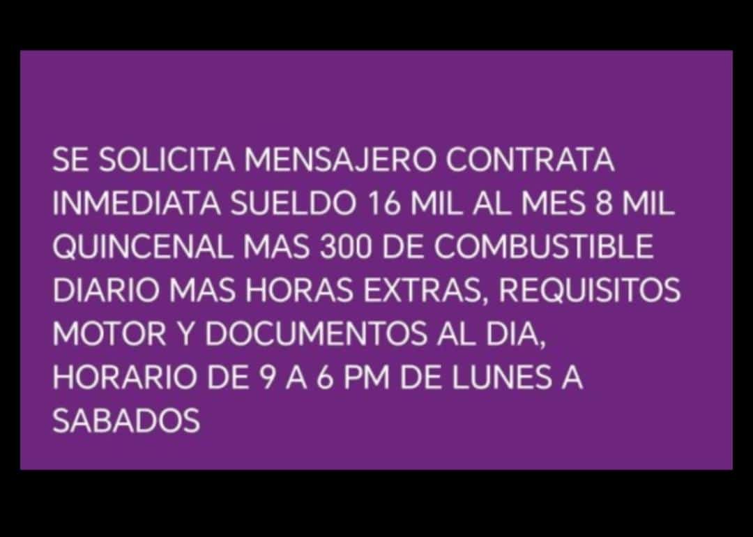 candidatos - Se solicita mensajero contratación inmediata  1