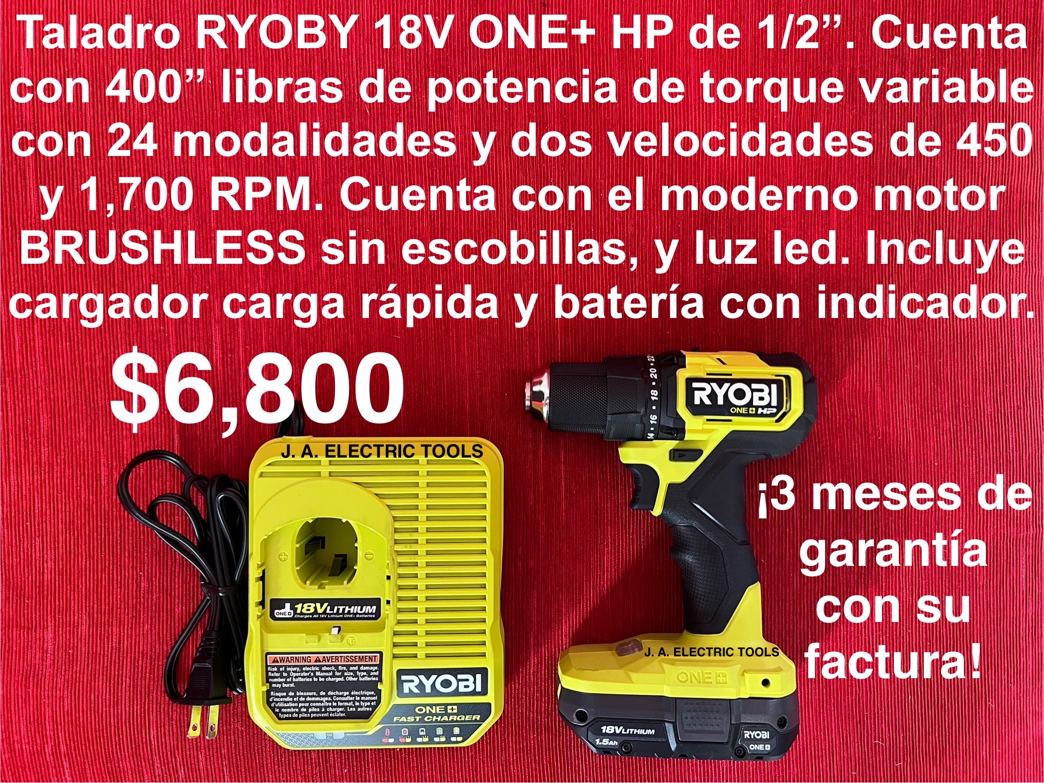 herramientas, jardines y exterior - Taladro RYOBI 18V ONE+ HP BRUSHLESS