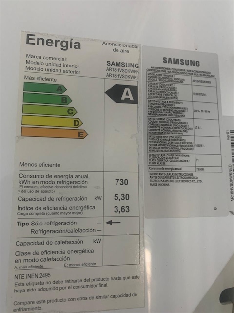 aires acondicionados y abanicos - Turbina para aire acondicionado Samsung modelo AR18HVSDK