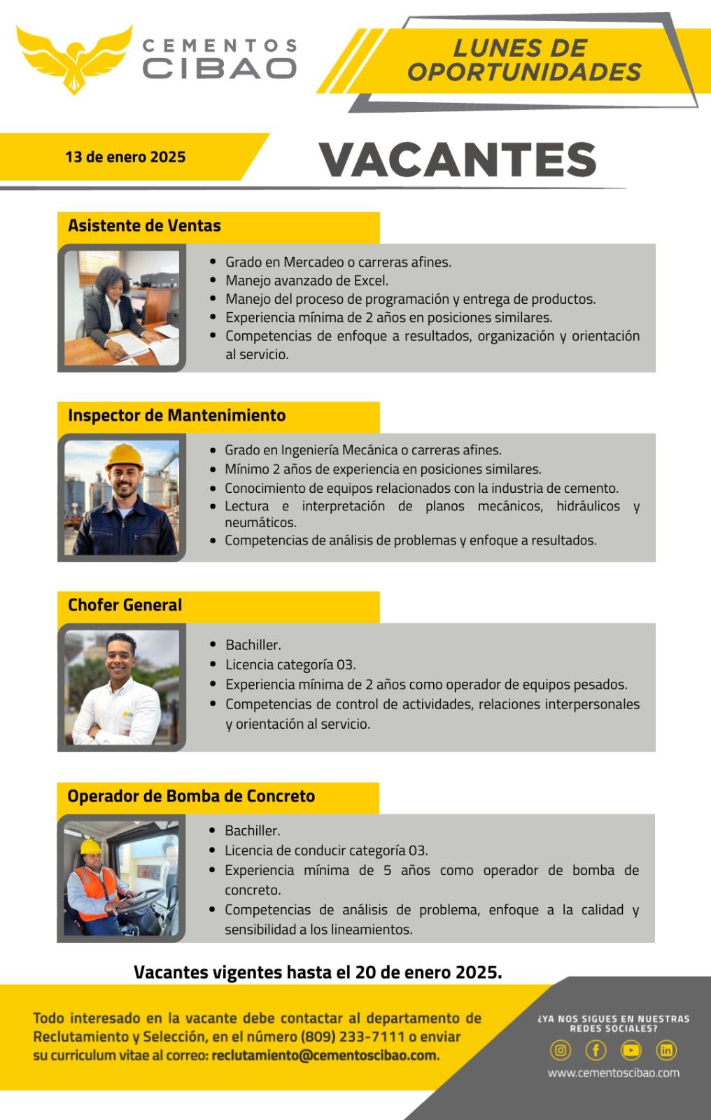 empleos disponibles - Vacantes en Cemento Cibao