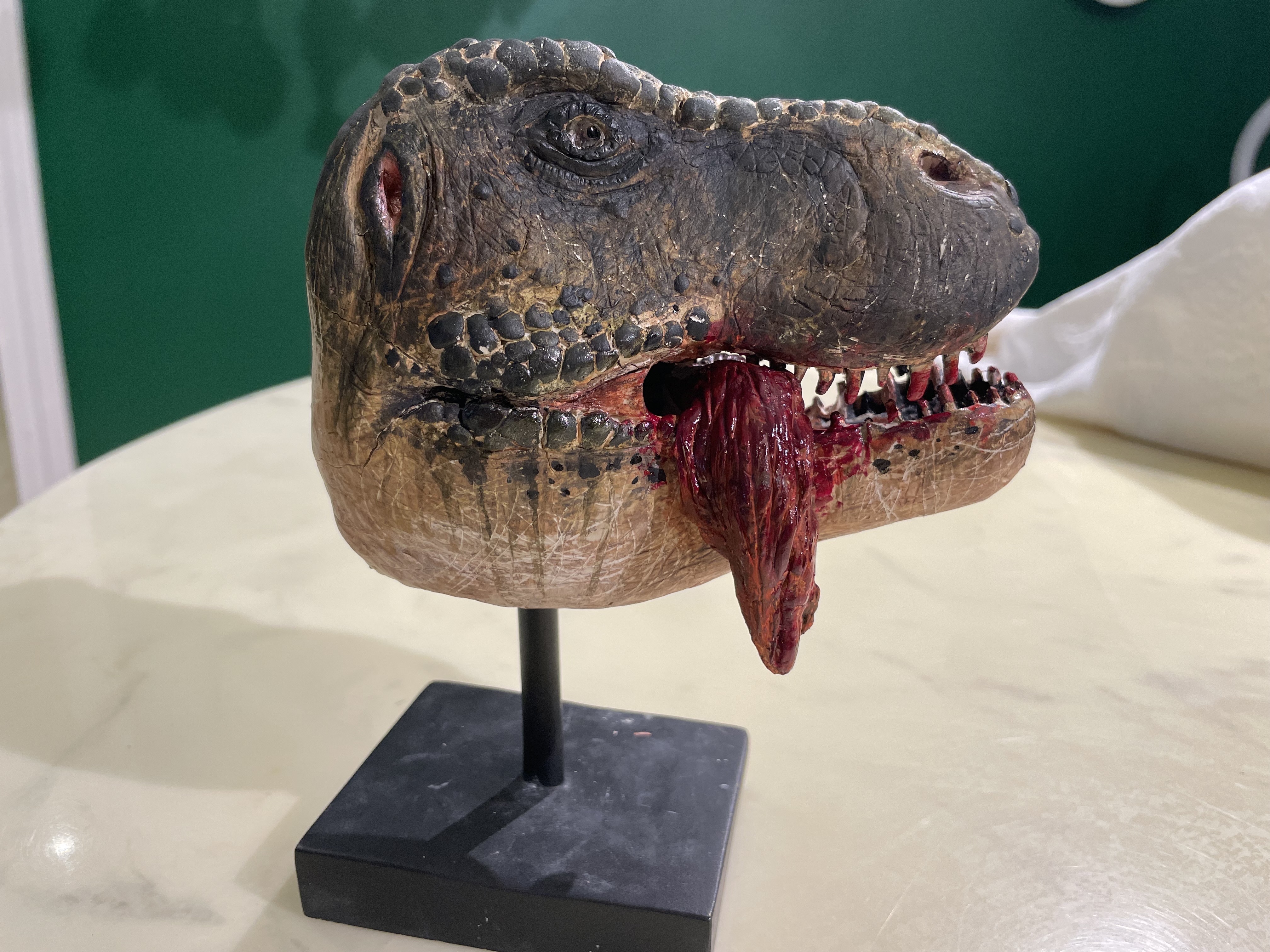 hobby y coleccion - Escultura Cabeza de T-Rex Escala 1/10 Ojos Realistas 1