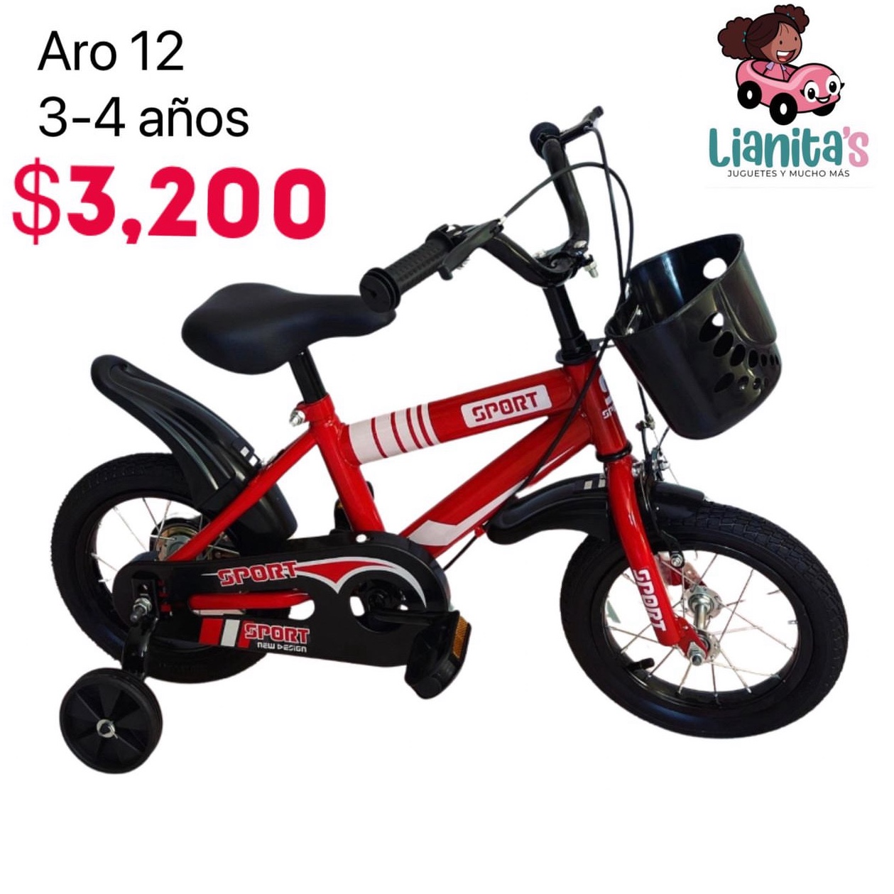 juguetes - Bicicleta aro 12 para niños de 2-3 años taza ancha Nueva 