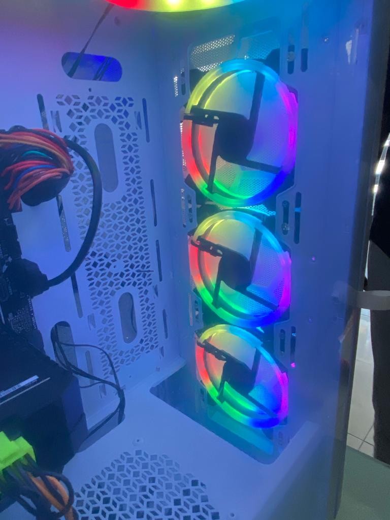 computadoras y laptops - CASE ATX GAMING JACL-GC10 Blanco, 6 Fans RGB Nuevo sellado  3