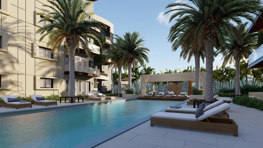 apartamentos - Proyecto en venta Punta Cana #23-1411 un dormitorio, balcón, piscina.
 2