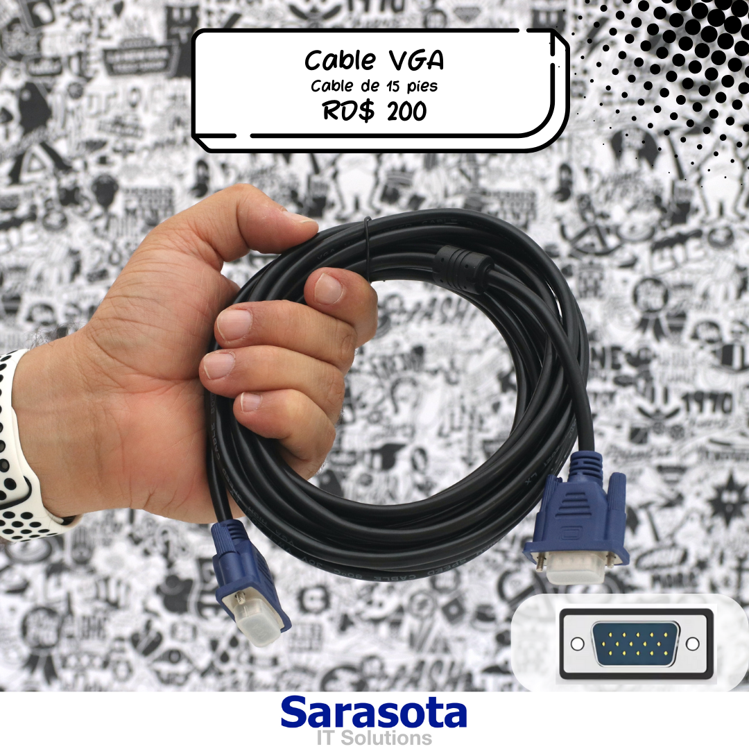 accesorios para electronica - Cable VGA de 15 pies