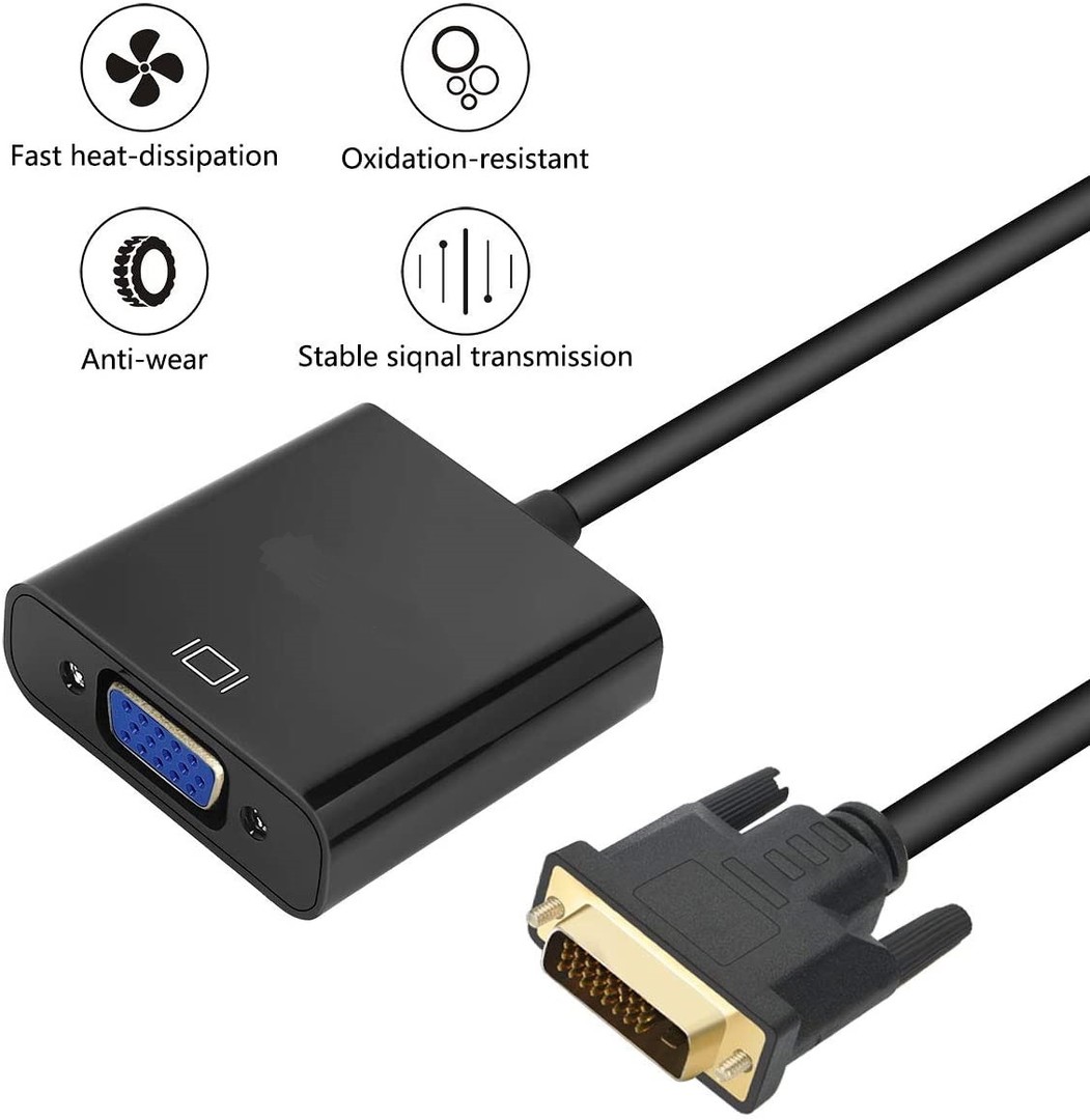 accesorios para electronica - Adaptador convertidor DVI-D a VGA 1