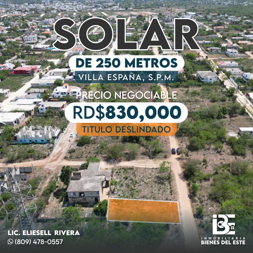 solares y terrenos - Se Vende Solar de Oportunidad con 250 Metros REBAJADO DE PRECIO