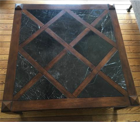muebles y colchones - Precio final $4,500 por motivo de mudanza Vendo mesa de sala madera/mármol negro 2