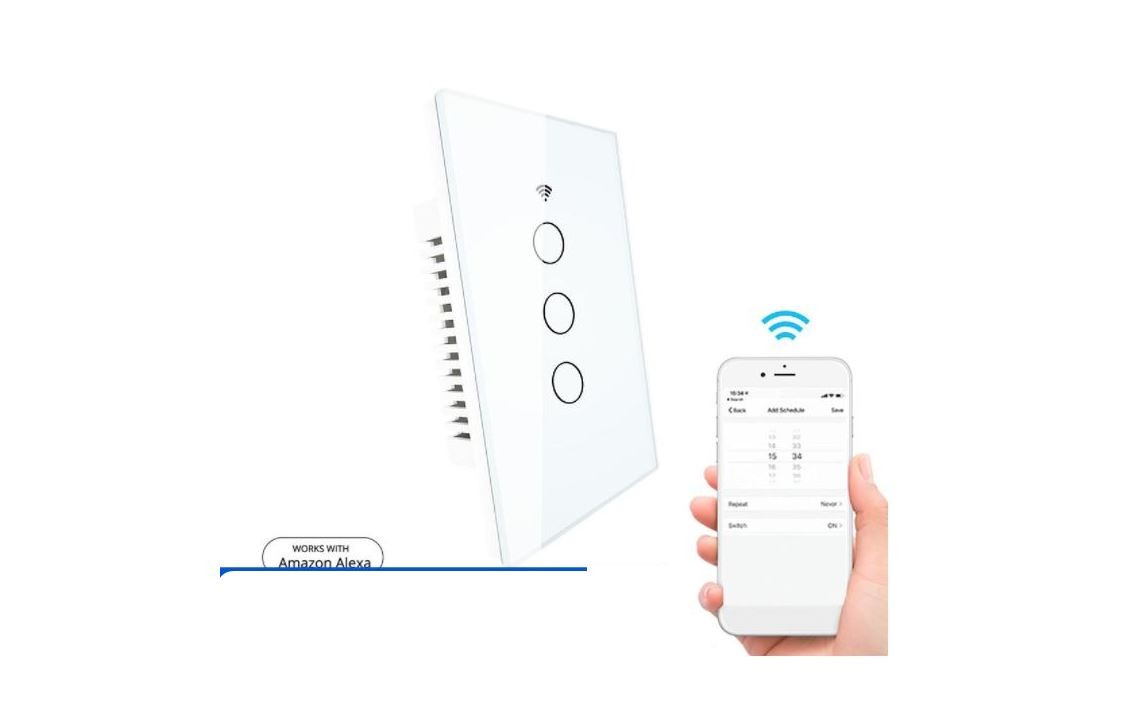 otros electronicos - Interruptor WIFI 3 canales, contecta con Alexa y Google Home 0