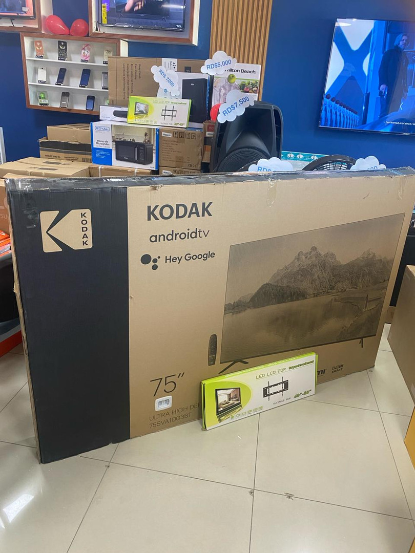 celulares y tabletas - SMART TV KODAK DE 75 PULGADAS GOOGLE TV CONTROL POR VOZ 4K 2024 NUEVAS 