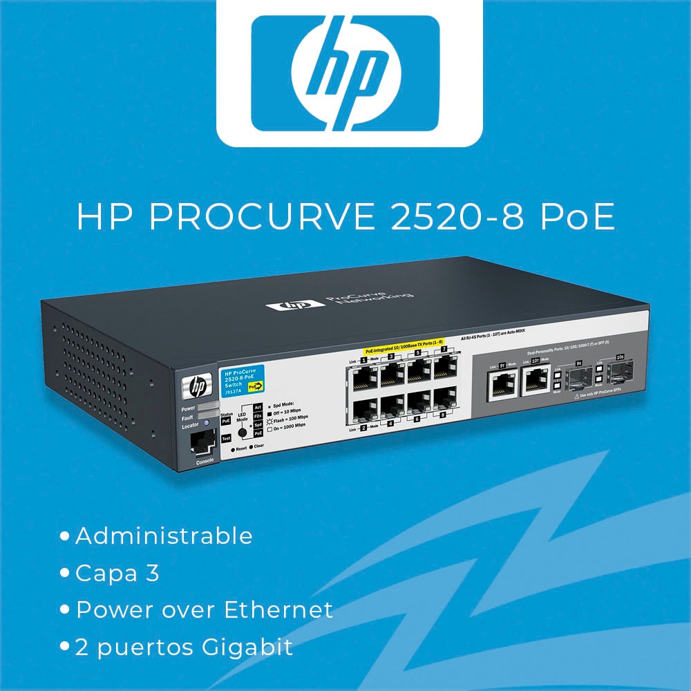 otros electronicos - SWITCH HP PROCURVE 8-24P