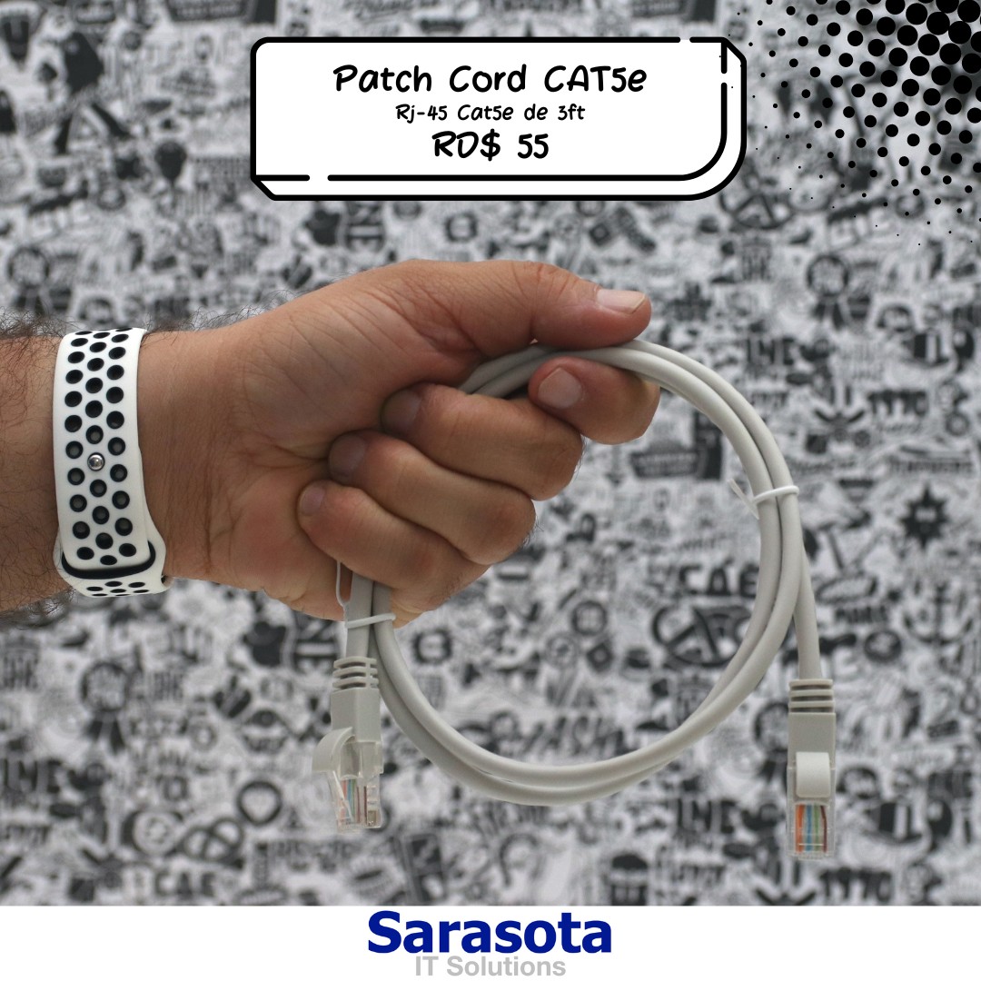 accesorios para electronica - Patch Cord RJ45 CAT5e RJ45 de 3 pies