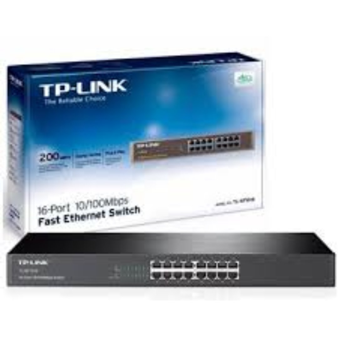 computadoras y laptops - SWITCH 16 PUERTOS TP-LINK TL-SF1016, NO ADMINISTRABLE - SE PUEDE MONTAR EN RACK,