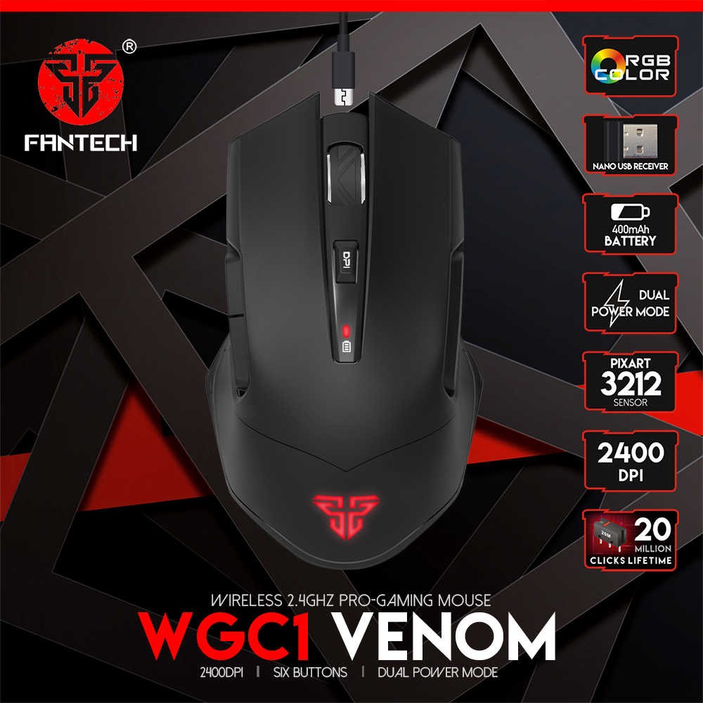 computadoras y laptops - MOUSE Fantech GAMING INALAMBRICO, RECARGABLE  0