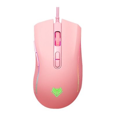 accesorios para electronica - Mouse rosado pink luces rgb alambrico 0