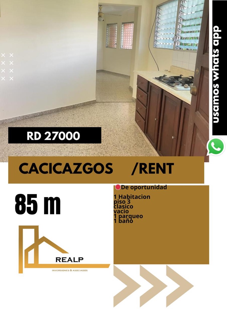 apartamentos - Apto vacío cacicazgos