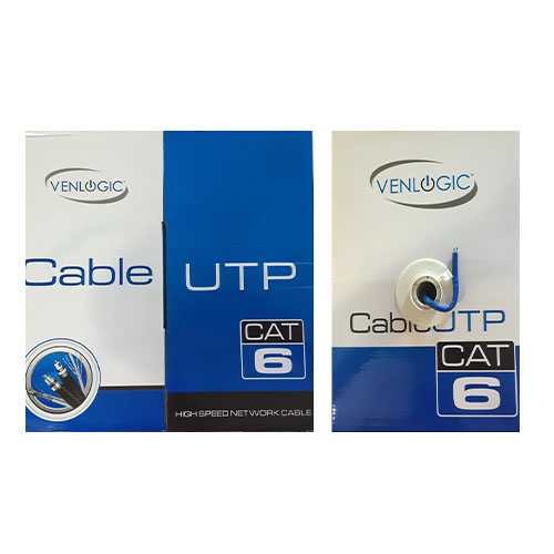 otros electronicos - Caja Cable De Red Venlogic Cat 6, 1000 Pies, Azul (100% Cobre)