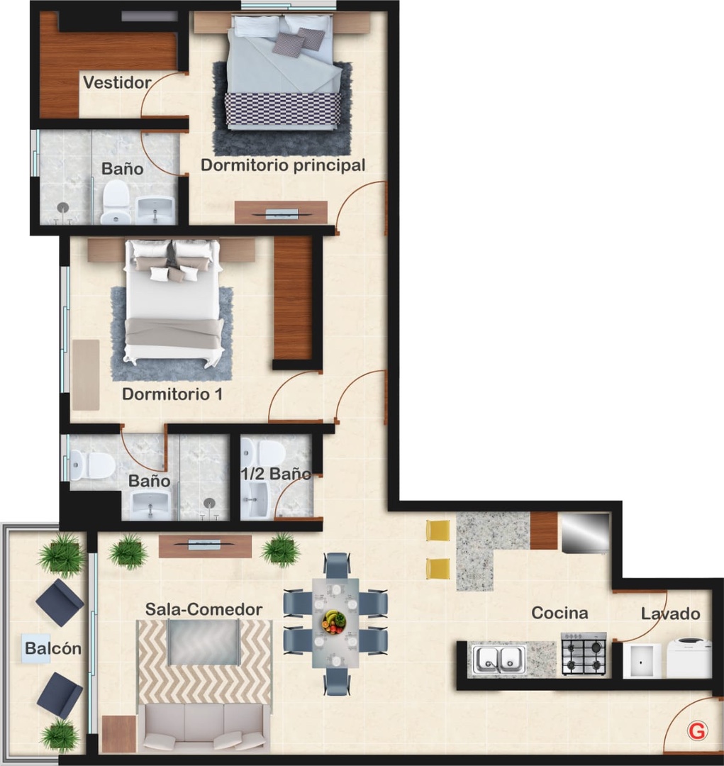 apartamentos - Apartamento en venta en bella vista 7