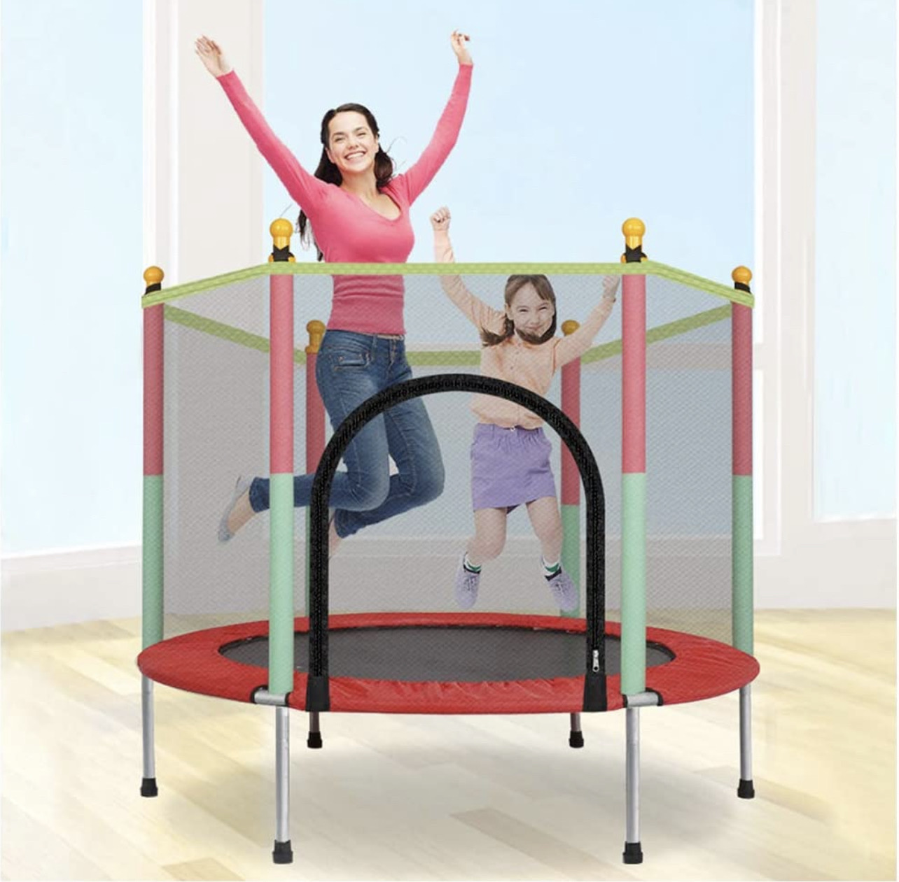 juguetes - Trampolin para niños medidas 48x55 pulgadas peso max 200 libras Nuevo  2