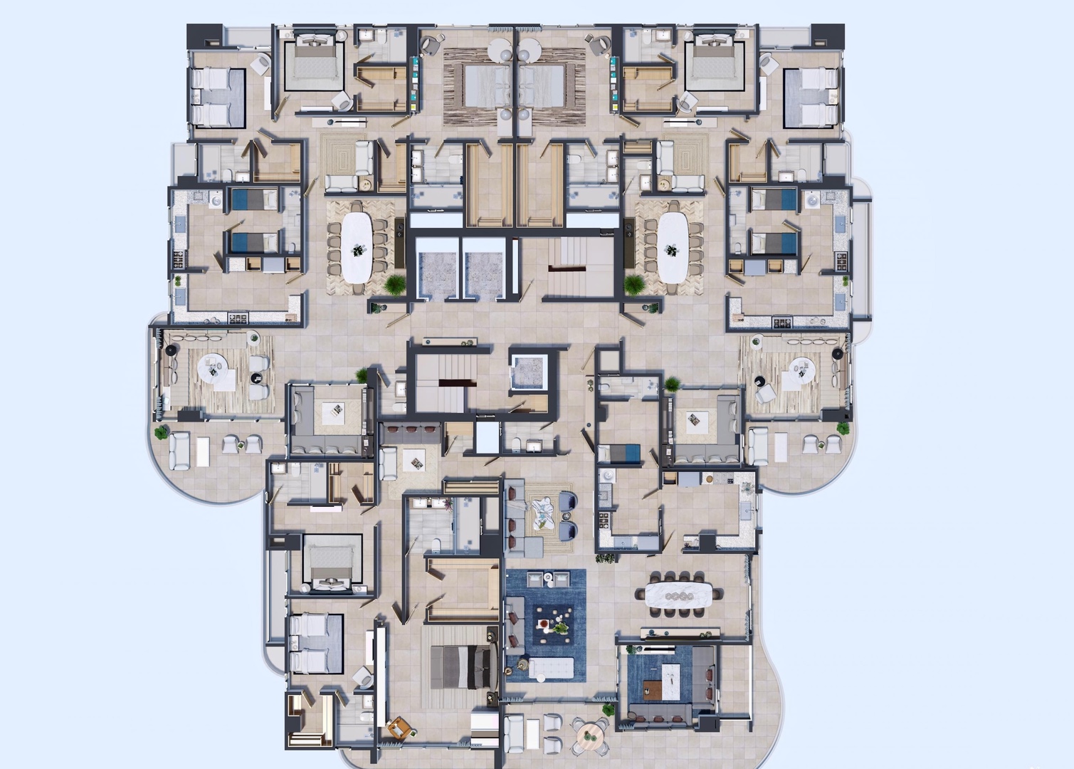 apartamentos - Bella Vista Sur  lujo 3 habitaciones 3.5 baños 3 parqueos estudio  3