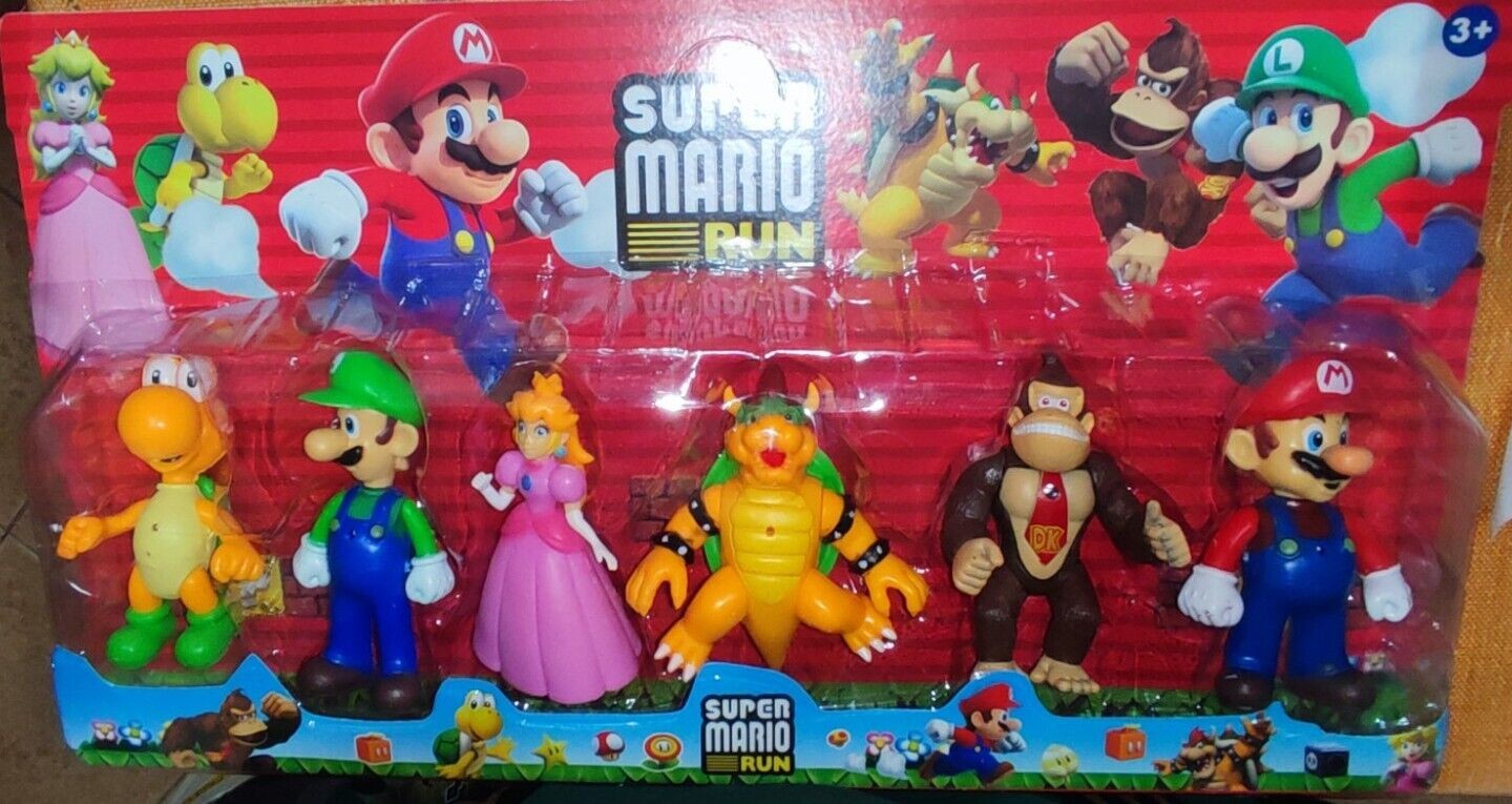 juguetes - SET DE MARIO BROSS SUPER MARIO RUN 6 FIGURAS MARIO BROS 1