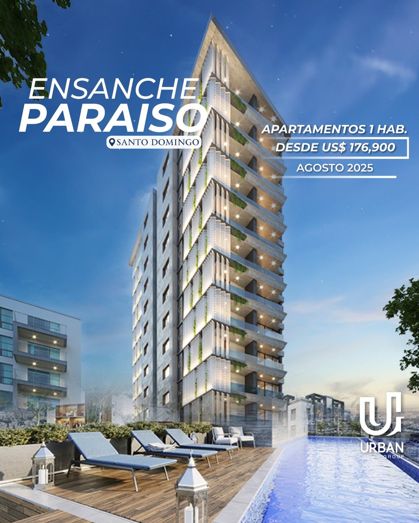apartamentos - Apartamentos de 1 Habitación desde US$174,900 en Ensanche Paraiso