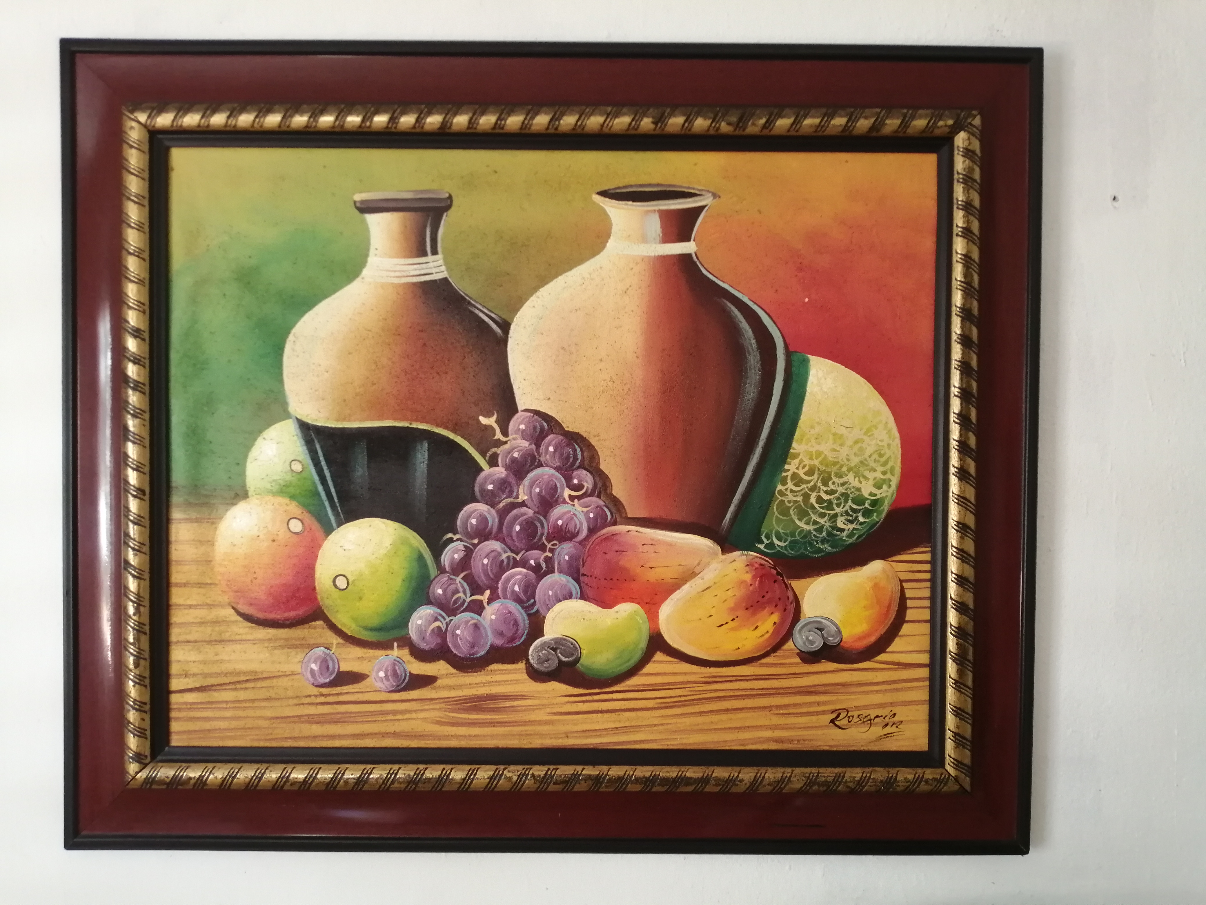 arte y antigüedades - Cuadro excelente de frutas, sala o cocina